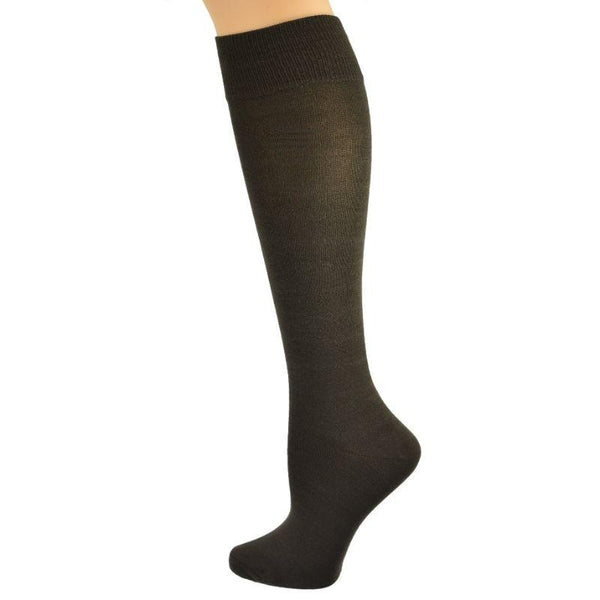 Classic Flat Knit Rayon Knee Hi Socks 2 pair Pack