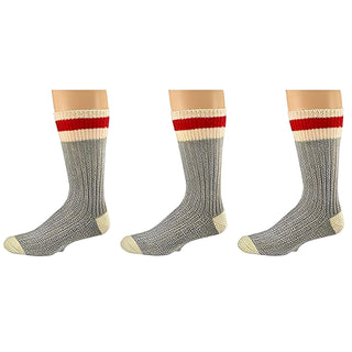 Wool Striped Boot Work Men's 3 Pair Pack Socks