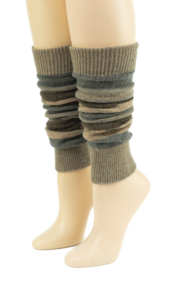 Girl's Stripe Lambswool Knee Hi Leg Warmers