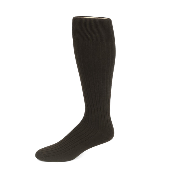 Classic Fine Ribbed Premium Over the Calf Combed Cotton Socks 3 Pair