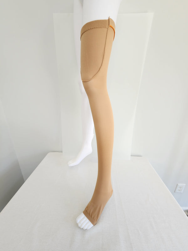 Soft Opaque, Thigh High Compression Stockings, Open Toe