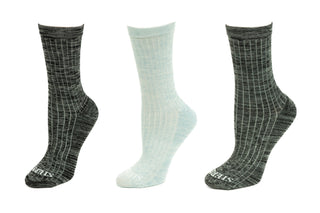 Buy assorted-3-black-charcoal-lt-blue Women's Bamboo Crew Performance Socks with Arch Support