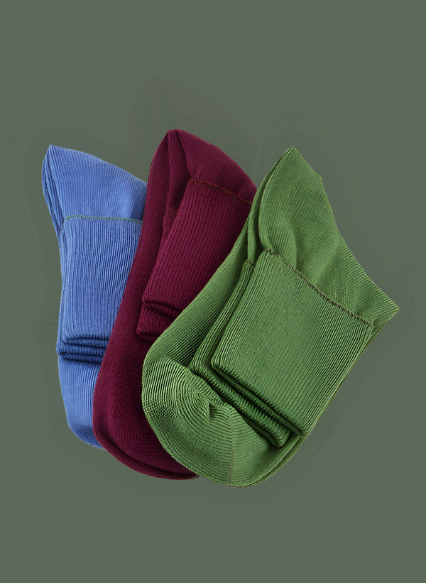 Women's 100% Combed Cotton Ankle Turn Cuff 3 Pair Pack