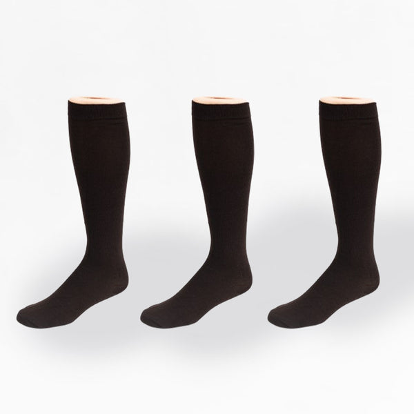 Women's Classic Flat Knit Acrylic Orlon Knee High Socks 3 Pair Pack