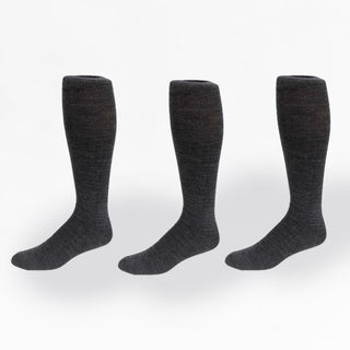 Buy charcoal Women's Classic Flat Knit Acrylic Orlon Knee High Socks 3 Pair Pack