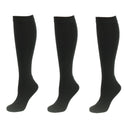 Women's Classic Flat Knit Acrylic Orlon Knee High Socks 3 Pair Pack