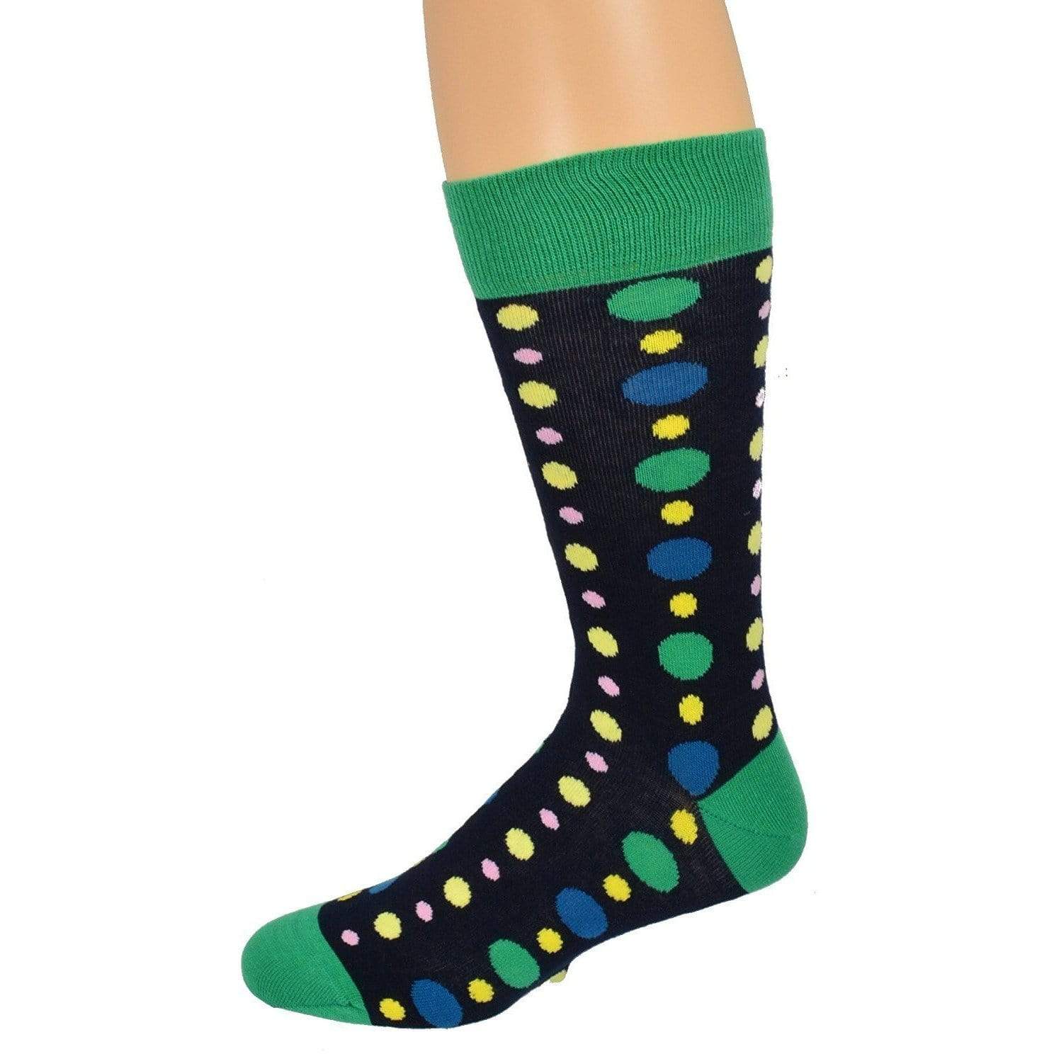 Polka Dot Pattern Colorful Crew Cotton Socks Men