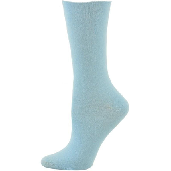 Rayon from Bamboo Roll Top Mid-Calf Crew Socks 3 Pair Pack Women