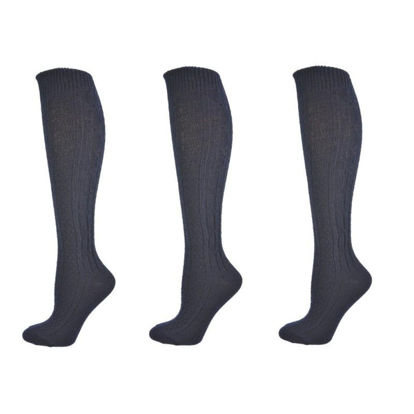 Women's Basic Cotton Striped Knee Highs - 2 Pair Pack