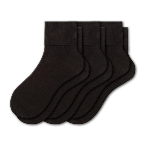 Seamless Socks for Women - Turn Cuff Organic Cotton Toe 3 Pair Pack ...