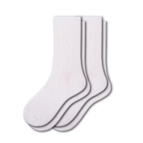 Classic Cable Knit Acrylic Crew Socks 2 pair pack Women